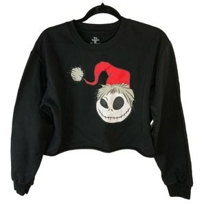 Disney Tim Burton Nightmare Before Christmas Raw Hem Cropped sweatshirt XL